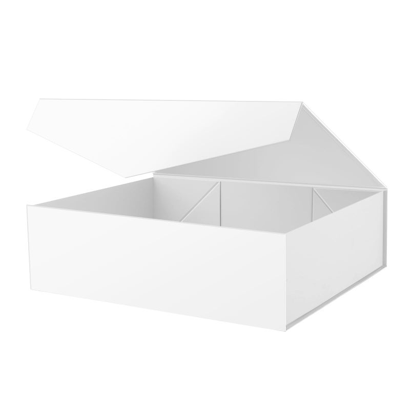 PACKHOME 17x14.5x5.5 Inches, Extra Large Gift Box with Lid, Magnetic Closure Box for Clothes and Large Gifts (Matte White with Grain Texture) - Image 1